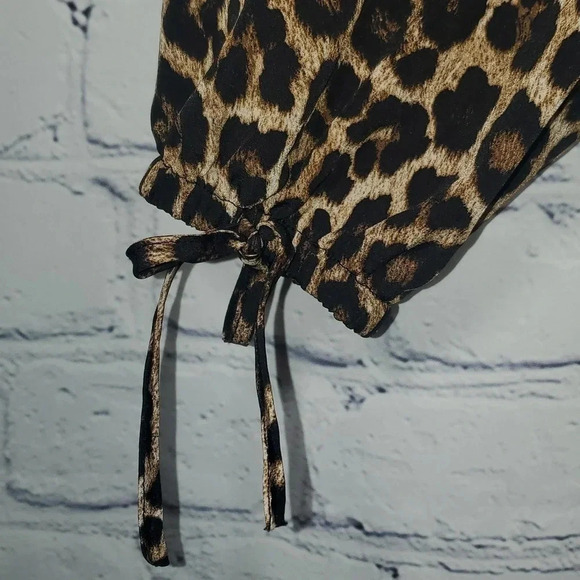 MICHAEL KORS Plus Size Leopard Off the Shoulder Peasant Blouse Size 1x - Picture 4 of 9